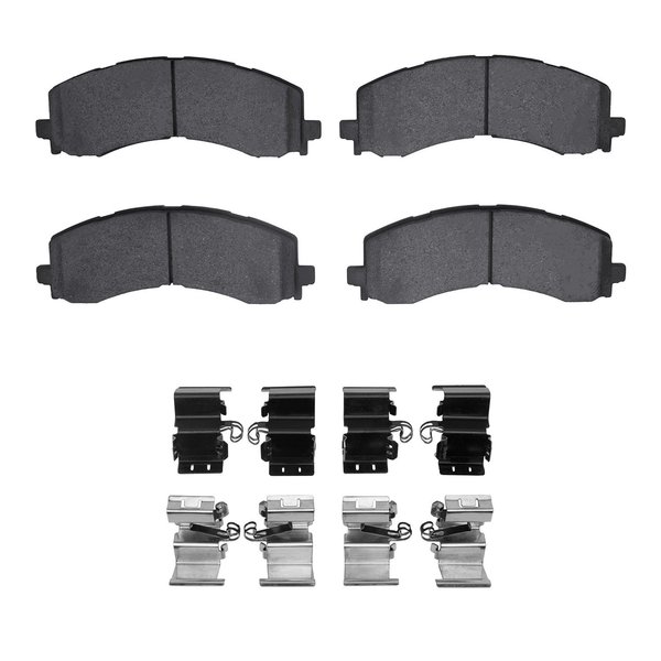 Dynamic Friction Co Ultimate Duty Performance Brake Pads and Hardware Kit, High Torque/Aggressive Initial Bite, Front 1400-2382-01